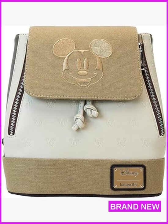 Canvas Mini Backpack Casual Daypack Adjustable Straps Disney Character Print main image 7